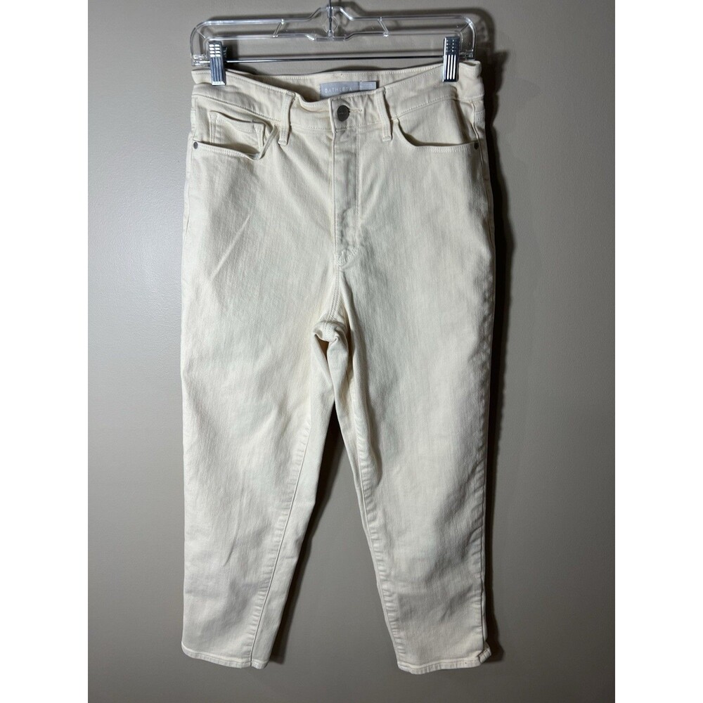 Athleta Straight Leg Cream Color Jeans Women’s Size 8
